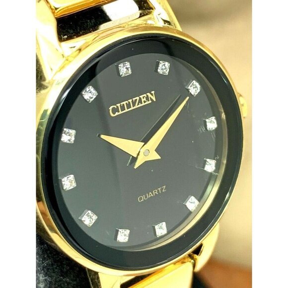 Citizen Women's Watch EZ6372-69E Quartz 26mm Black Dial Gold Tone Steel - Picture 12 of 13